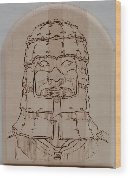 Pyrography Wood Print featuring the pyrography Terracotta Warrior - Unearthed by Sean Connolly