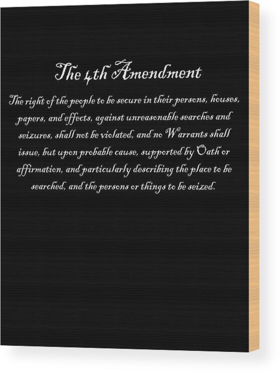 Funny Wood Print featuring the digital art The 4th Amendment by Flippin Sweet Gear