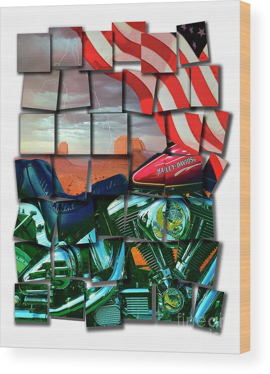 Nag000166wi Wood Print featuring the digital art The American Dream by Edmund Nagele FRPS