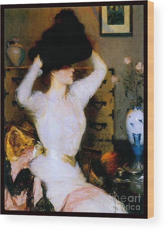 Benson Wood Print featuring the painting The Black Hat 1904 by Frank Benson