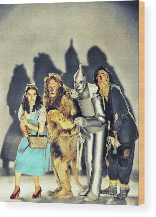 Dorothy Wood Print featuring the painting The Cast of the Wizard of Oz by Esoterica Art Agency