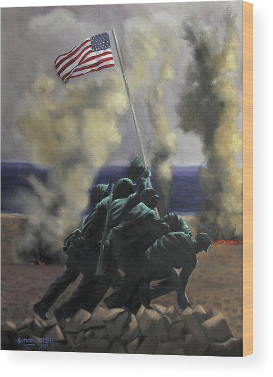 War Wood Print featuring the painting The Cost Of Freedom by Anthony Falbo