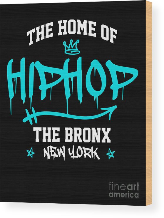 Music Wood Print featuring the digital art The Home of Hiphop Hip Hop Hipster by Thomas Larch