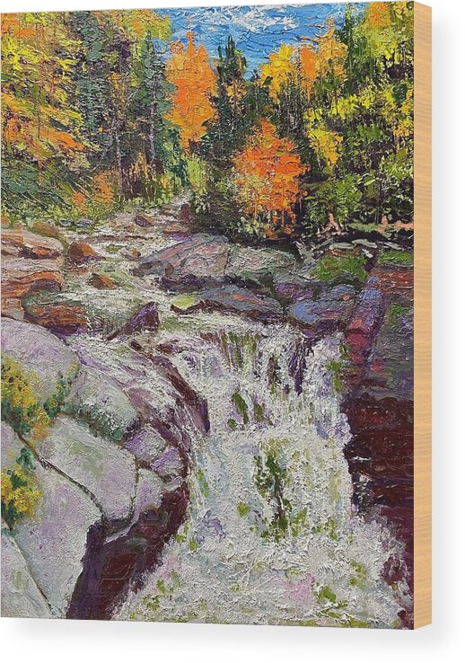 Oil Painting Wood Print featuring the painting The Rushing Ammonoosuc by Mark Lore