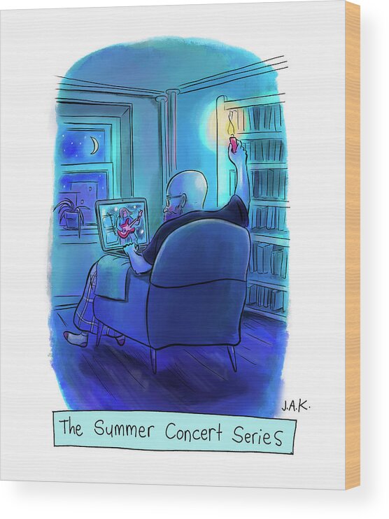 Captionless Wood Print featuring the drawing The Summer Concert Series by Jason Adam Katzenstein