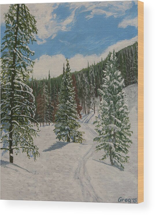 Winter Wood Print featuring the painting The Way Home by Greg Miller