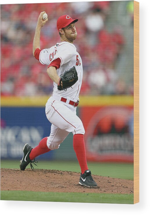 Great American Ball Park Wood Print featuring the photograph Tony Cingrani by Andy Lyons