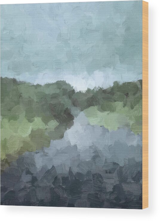 Seafoam Wood Print featuring the painting Trail at Dusk by Rachel Elise