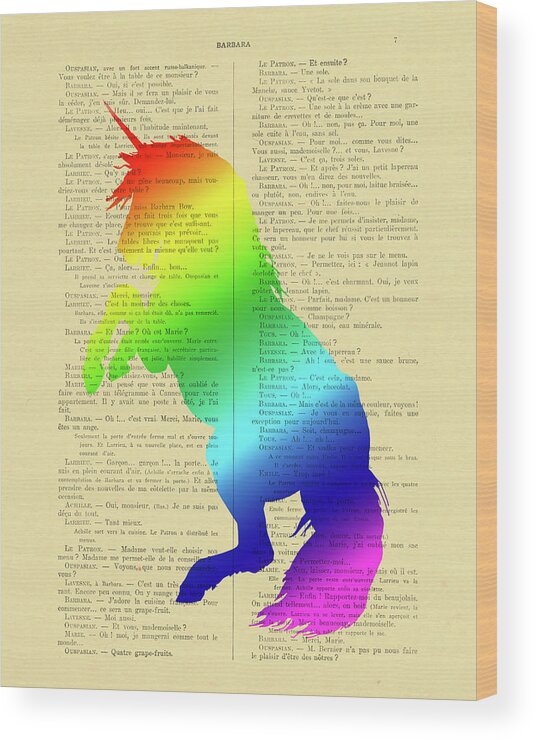 Unicorn Wood Print featuring the digital art Unicorn rainbow - magical arthorsequote by Madame Memento