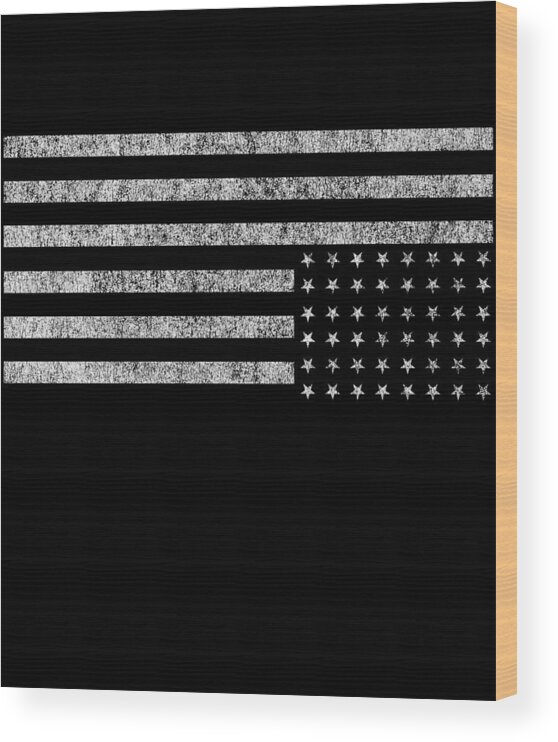 Cool Wood Print featuring the digital art Upside Down Flag US Vintage by Flippin Sweet Gear