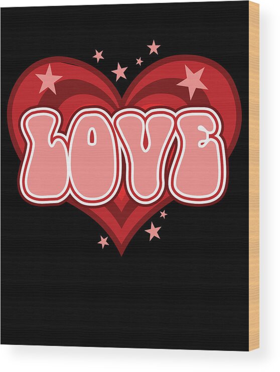 Funny Wood Print featuring the digital art Valentine Love by Flippin Sweet Gear