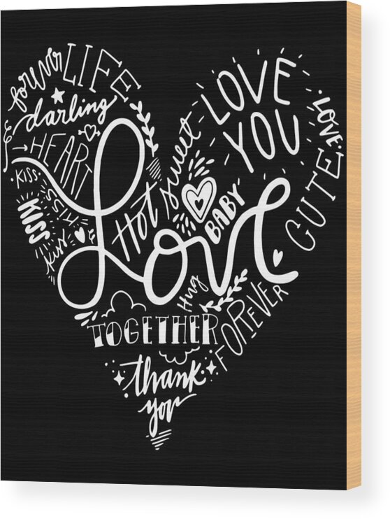 Cool Wood Print featuring the digital art Valentines Day Heart by Flippin Sweet Gear