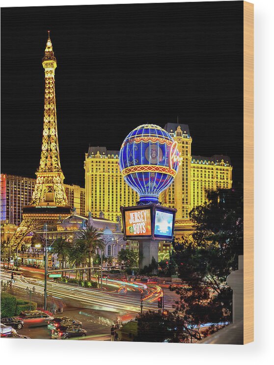 Las Vegas City Wood Print featuring the photograph Vegas Splendor Tryptich_3 by Az Jackson