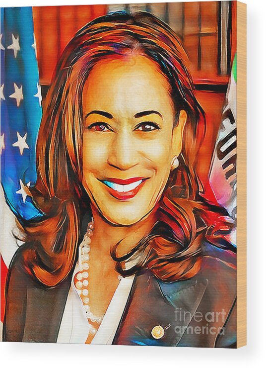 Wingsdomain Wood Print featuring the photograph Vice Presidential Kamala Harris 20201107 by Wingsdomain Art and Photography
