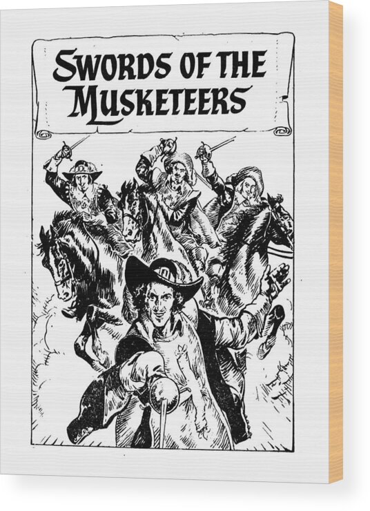 Comic Book Wood Print featuring the digital art Vintage musketeer comic by Madame Memento