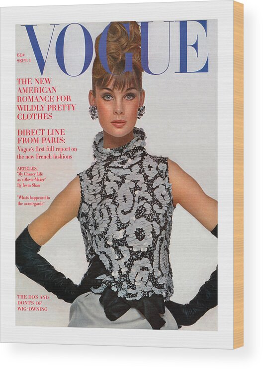 Fashion Wood Print featuring the photograph Vogue Cover Featuring Jean Shrimpton by Bert Stern