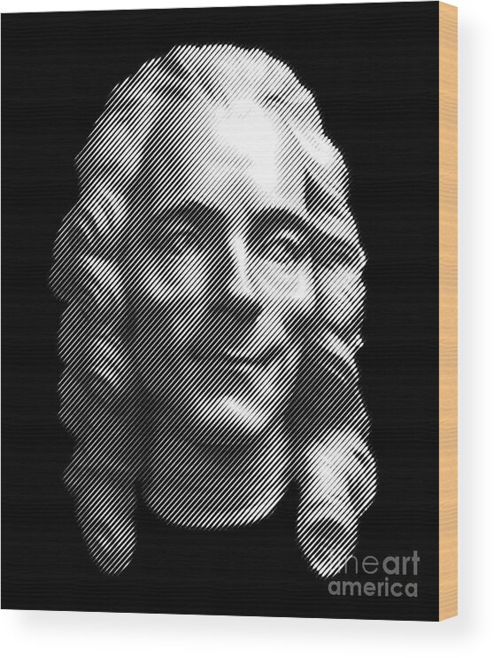 Voltaire Wood Print featuring the digital art Voltaire portrait by Cu Biz