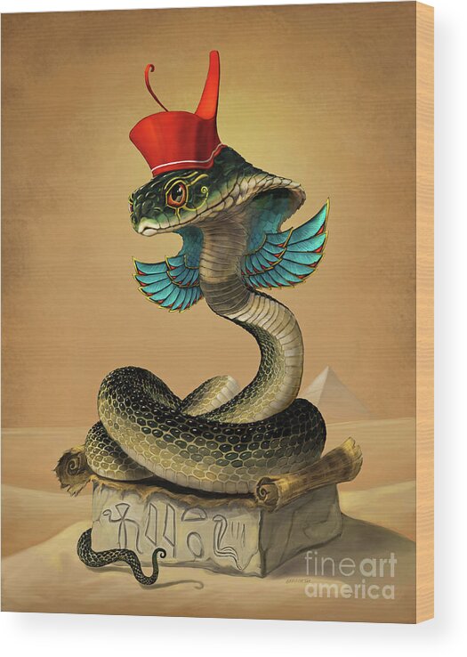  Cobra Wood Print featuring the digital art Wadjet Egyptian God by Stanley Morrison