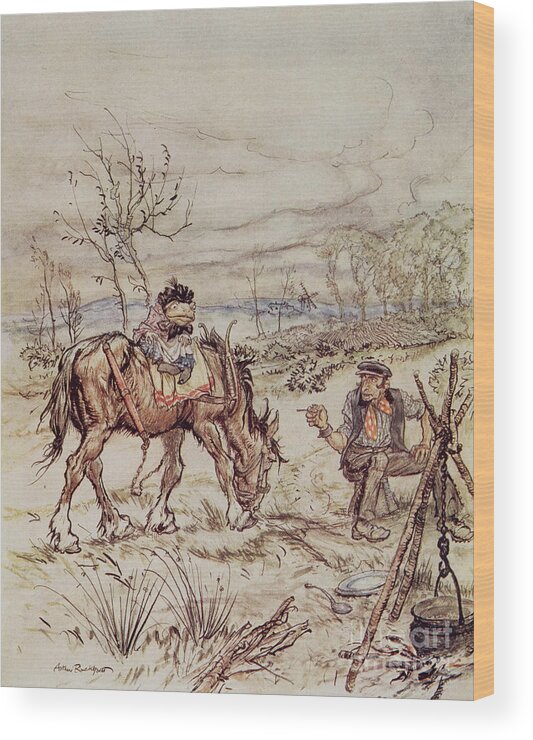 Toad Wood Print featuring the painting Want to sell that there horse of yours by Arthur Rackham