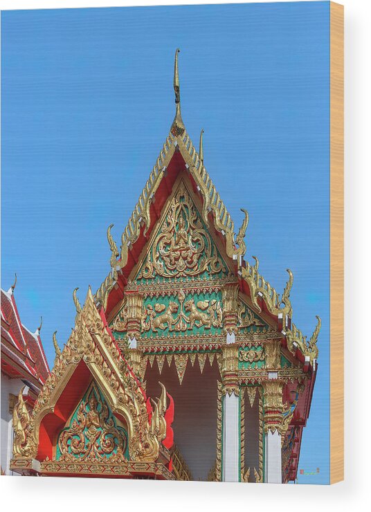 Scenic Wood Print featuring the photograph Wat Sing Thong Phra Wihan Gable and Wall Gate DTHNB0019 by Gerry Gantt