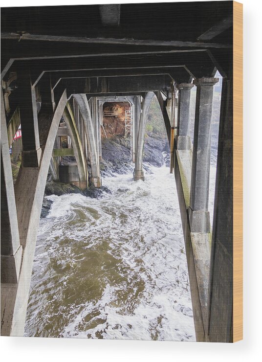 Water Wood Print featuring the photograph Water Under the Bridge by Catherine Avilez