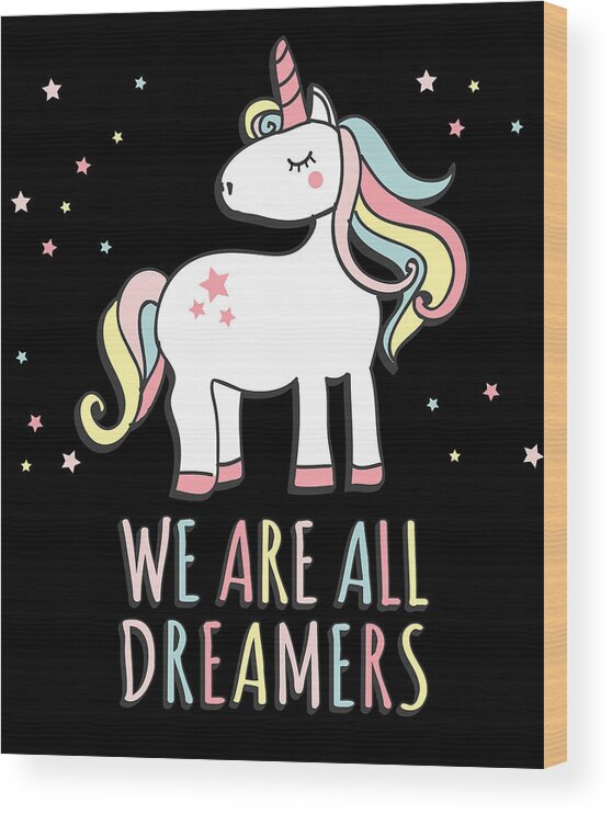 Funny Wood Print featuring the digital art We Are All Dreamers Daca by Flippin Sweet Gear