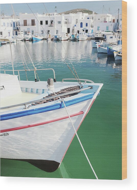 Boat Wood Print featuring the photograph White Boat by Lupen Grainne