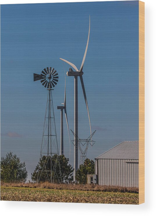 Illinois Wood Print featuring the photograph Wind Power by Ray Silva