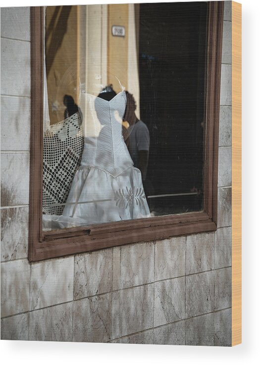 Cuba Wood Print featuring the photograph Window and Reflections by M Kathleen Warren