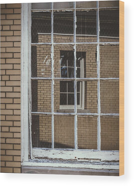 Sandy Hook Wood Print featuring the photograph window in window - Sandy Hook, NJ by Steve Stanger