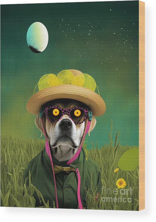 Ai Wood Print featuring the digital art Zombie Doggo by Jack Torcello