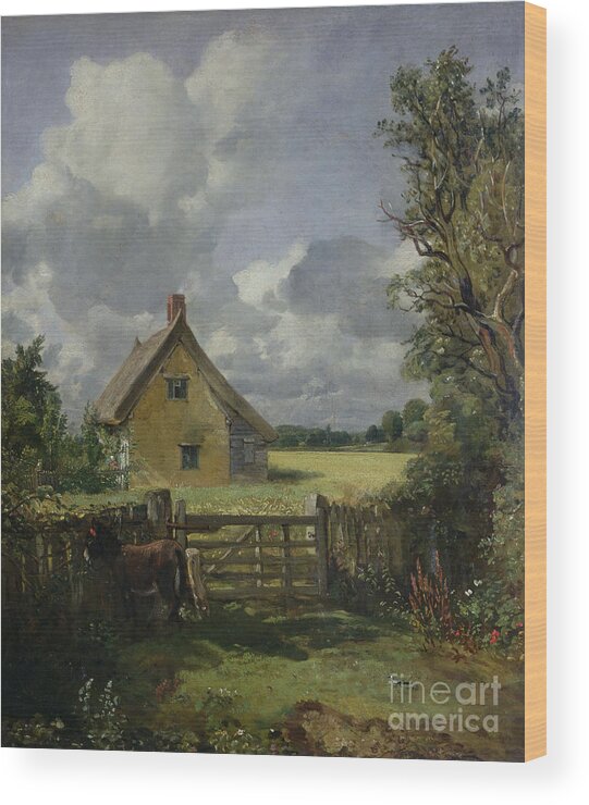 Cottage In A Cornfield Wood Print By John Constable