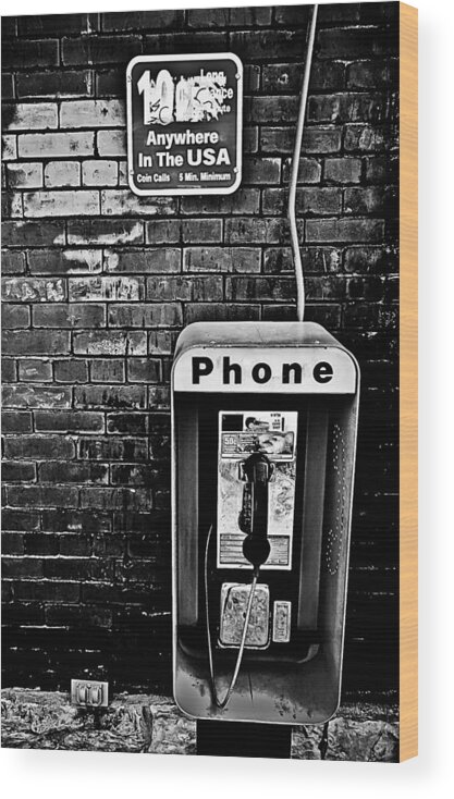 10 Cent Phone Call Wood Print featuring the photograph 10 cent Phone Call by Greg Jackson