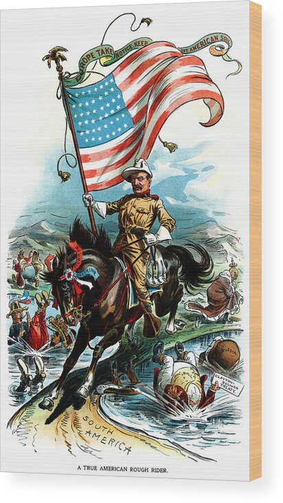 Historicimage Wood Print featuring the painting 1902 Rough Rider Teddy Roosevelt by Historic Image