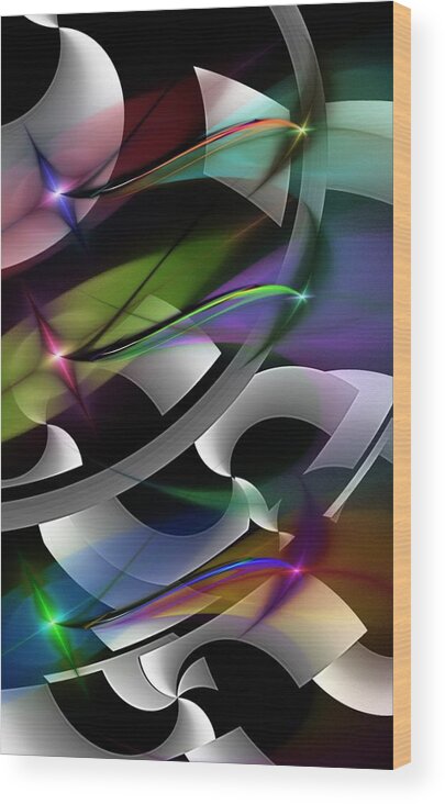 Fine Art Wood Print featuring the digital art Abstract 072514 by David Lane