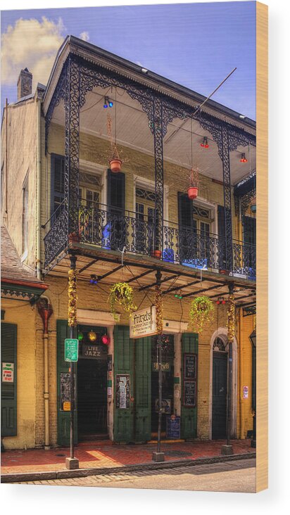 New Orleans Wood Print featuring the photograph Fritzel's European Jazz Pub New Orleans by Greg and Chrystal Mimbs