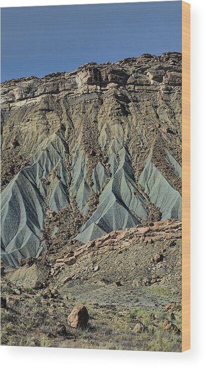 Boulder Wood Print featuring the photograph Grey Cliffs in Waterpocket Fold by Gregory Scott