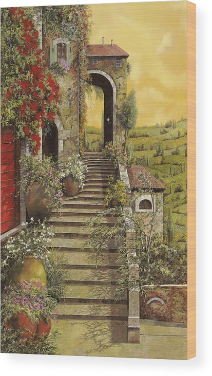 Arch Wood Print featuring the painting La Scala Grande by Guido Borelli