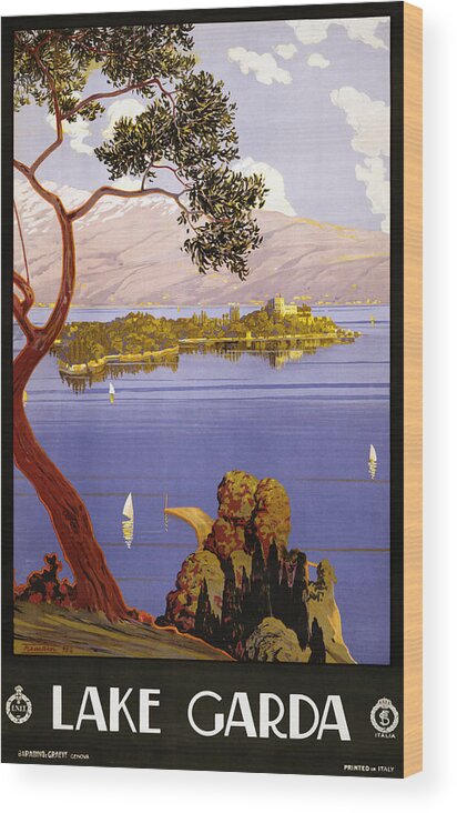 Beautiful Wood Print featuring the digital art Lake Garda by Georgia Clare