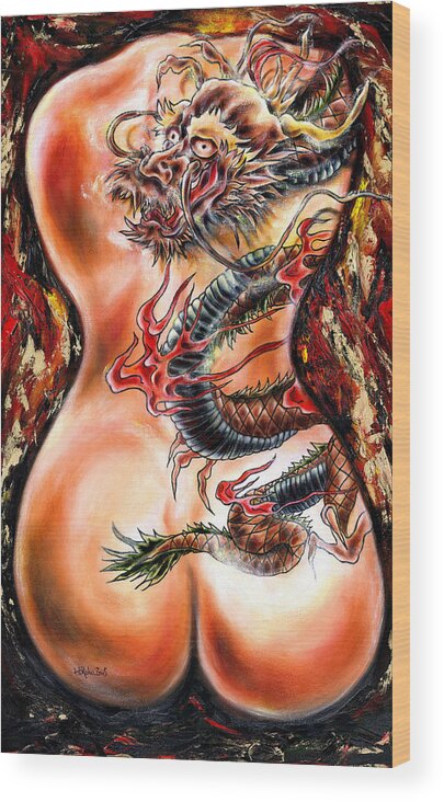 Nude Wood Print featuring the painting Queer Fruit by Hiroko Sakai
