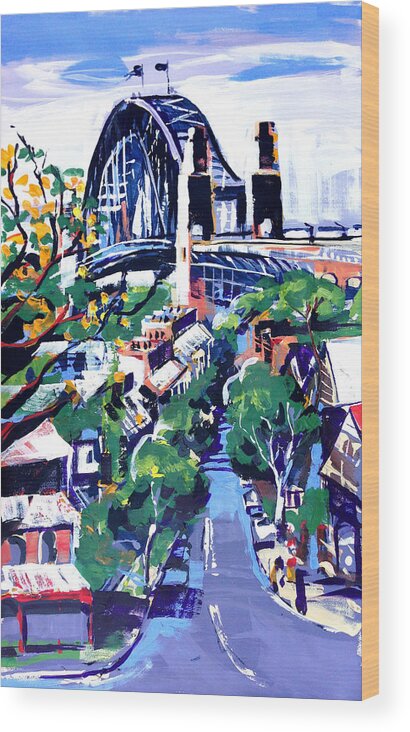 City Wood Print featuring the painting Sydney Daylight by Shirley Peters