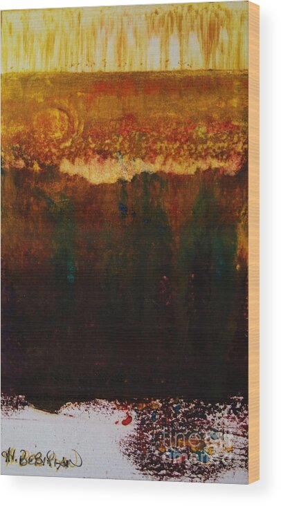 International Wood Print featuring the painting Walking Through The Fields of Gold by Helena Bebirian