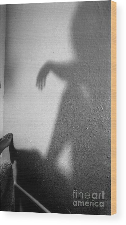 Human Shadow Wood Print featuring the photograph Shadow by Robert D McBain