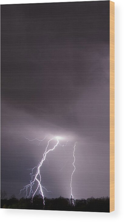Lightning Wood Print featuring the photograph Strike by John Crothers