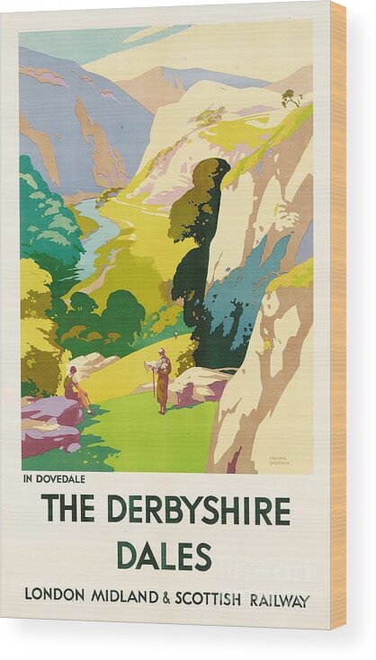 The Derbyshire Dales Wood Print featuring the painting The Derbyshire Dales by Frank Sherwin