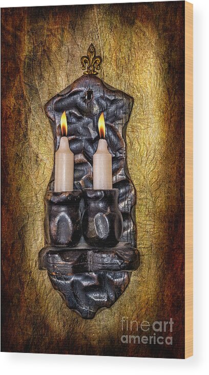 Candle Wood Print featuring the photograph Candle Holder by Adrian Evans