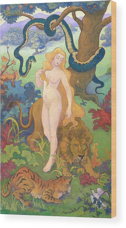 Eve Wood Print featuring the painting Eve by Paul Ranson