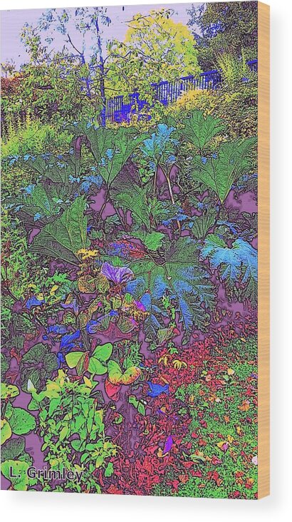 Garden Wood Print featuring the digital art Garden of Paradise by Lessandra Grimley