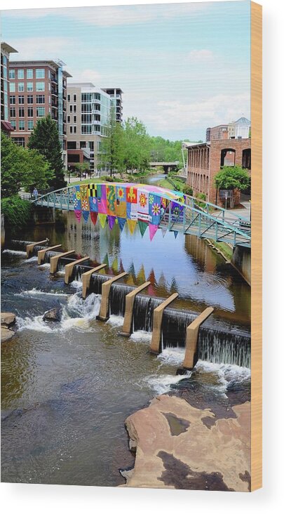 Greenville Wood Print featuring the photograph Greenville River Walk by Corinne Rhode