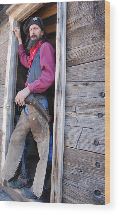 Cowboy Wood Print featuring the photograph Gunslinger by Irina ArchAngelSkaya